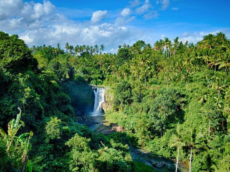 Tegenungan Waterfall from distance