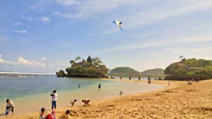 Balekambang beach white sand