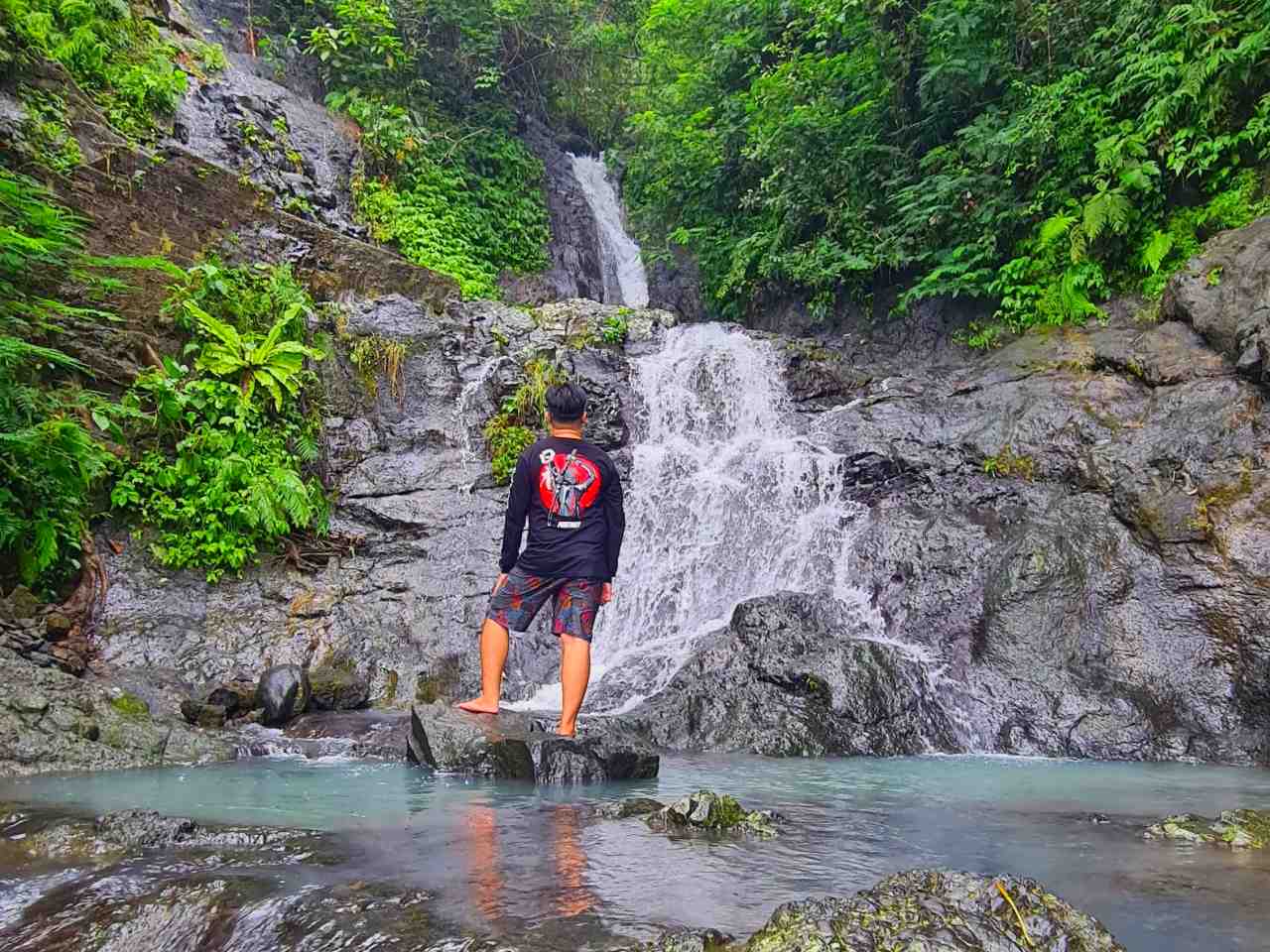 One of the waterfall stream on site. 